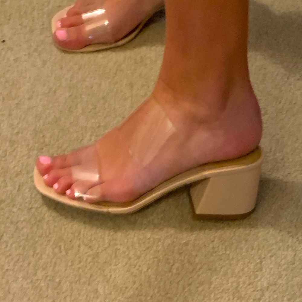 Clear strap heels
